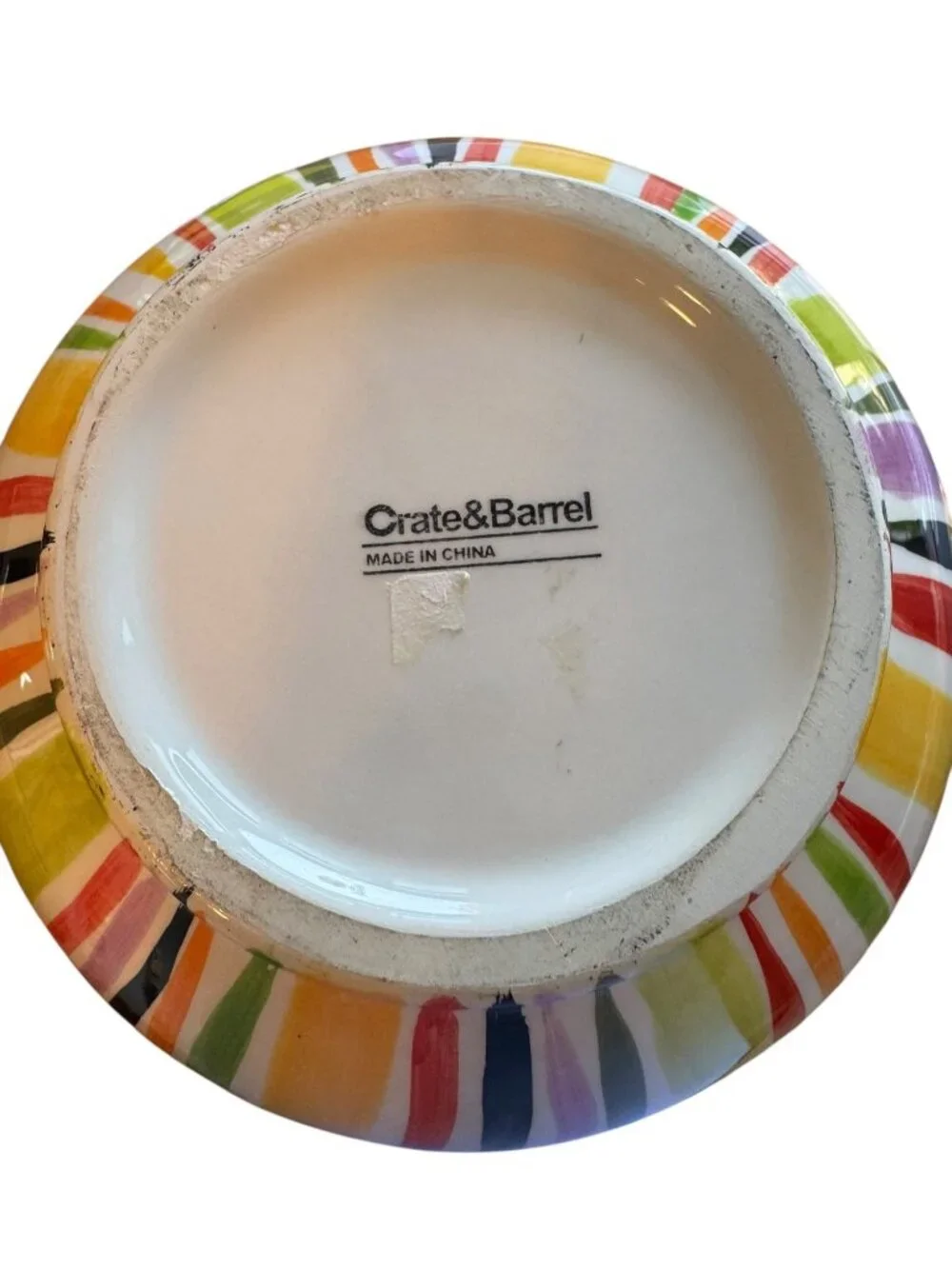 Crate & Barrel Multicolor  Carnival Striped Pitcher With  Handle 7
